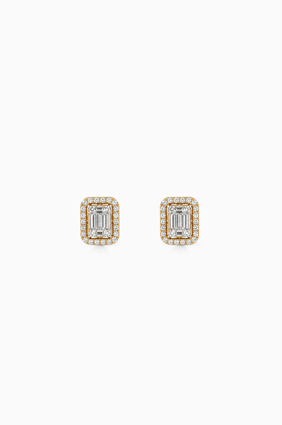 Brincos de ouro rosa com diamantes