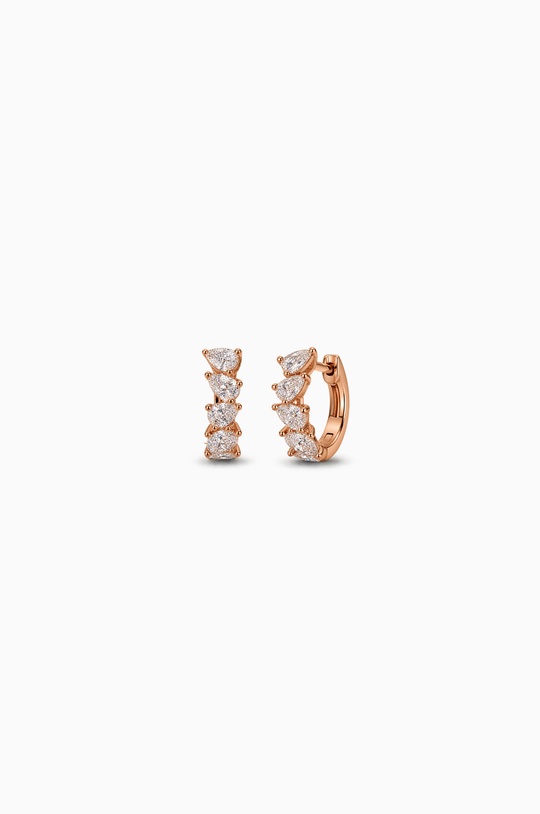 Pink Gold Earrings with Diamonds