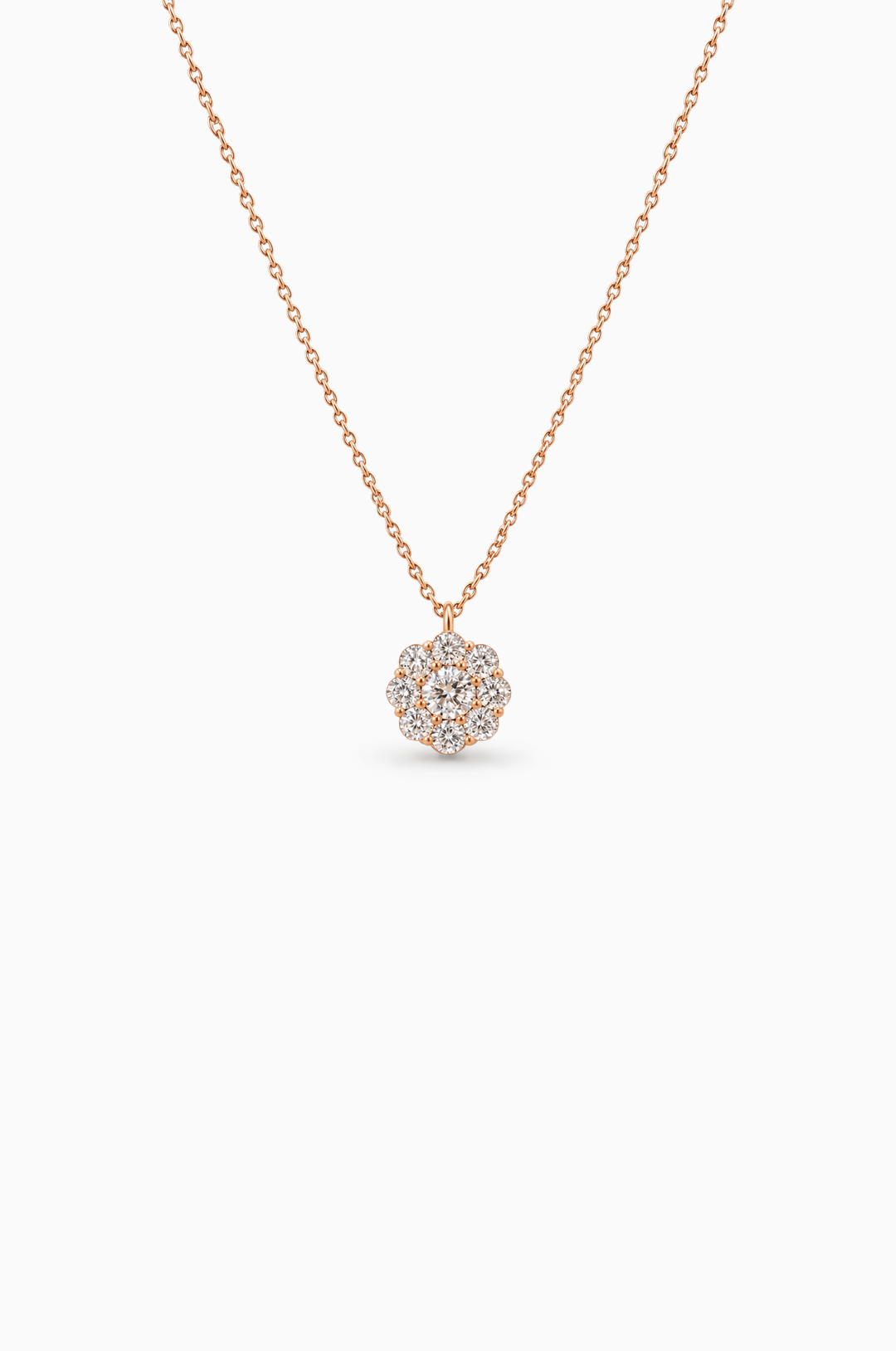 Pink Gold Necklace with Diamonds