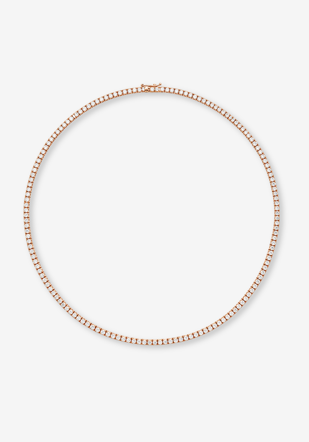 Pink Gold Tennis Necklace with Diamonds