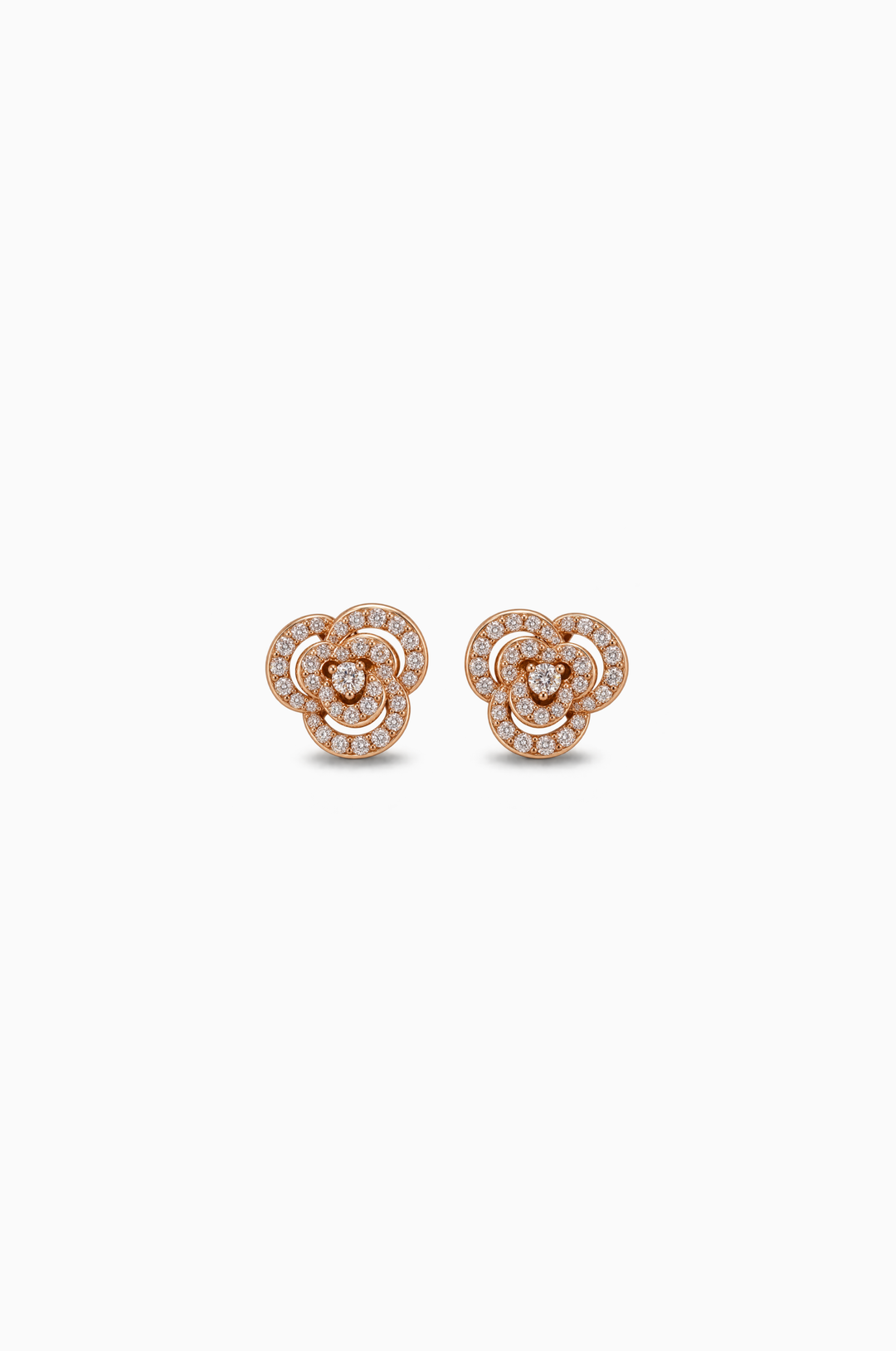 Pink Gold Earrings with Diamonds