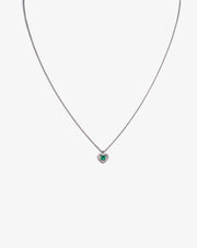 White Gold with Diamonds and Emerald Necklace