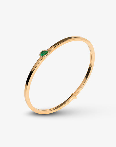 Pink Gold Emerald and Diamonds Bracelet