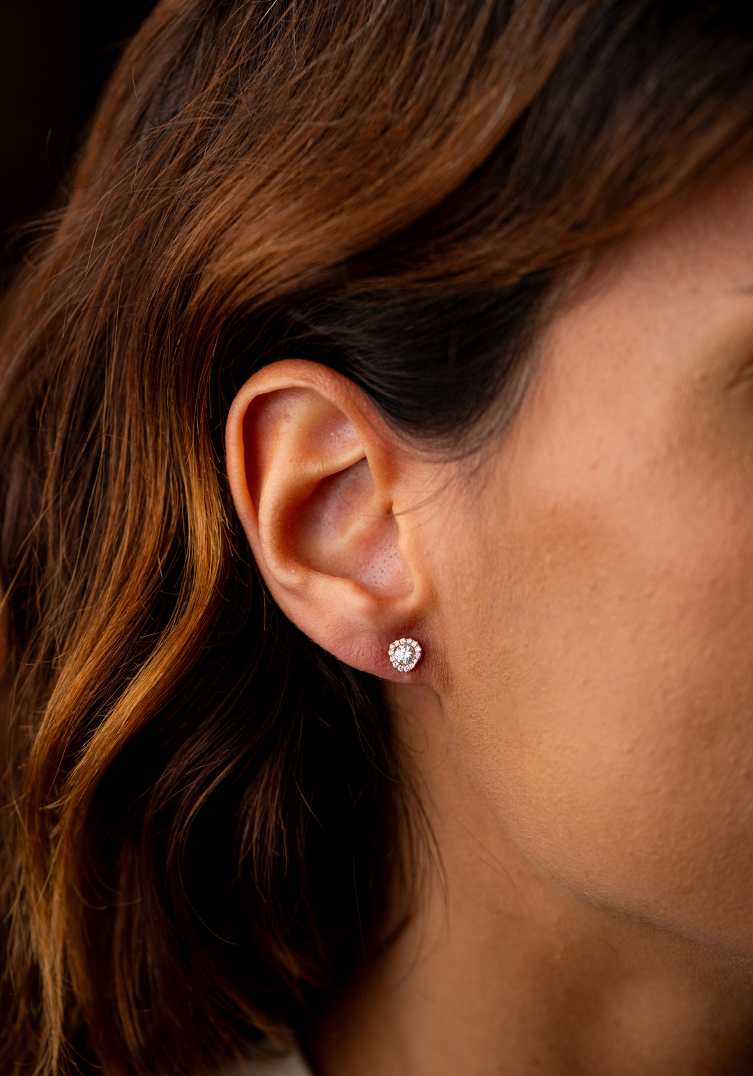Pink Gold Earrings with Diamonds