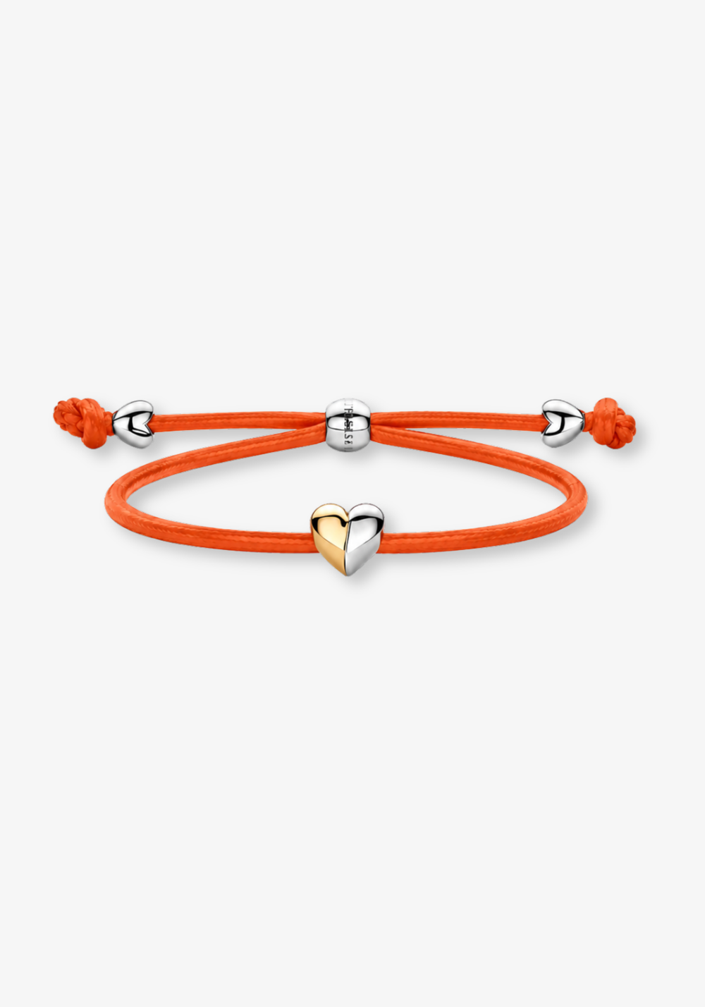Pulseira em couro com coração