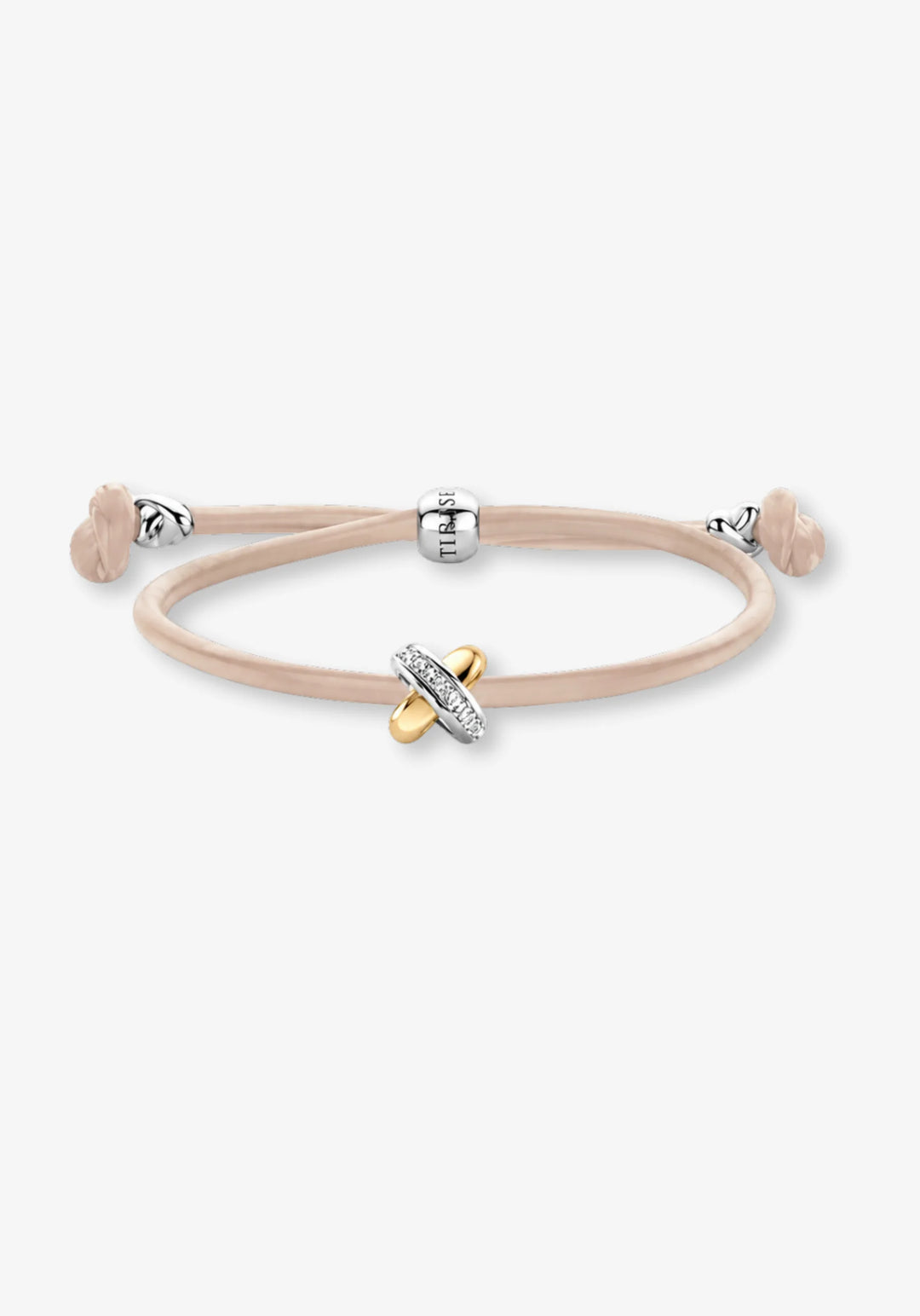 Leather Bracelet with Diamond Cross