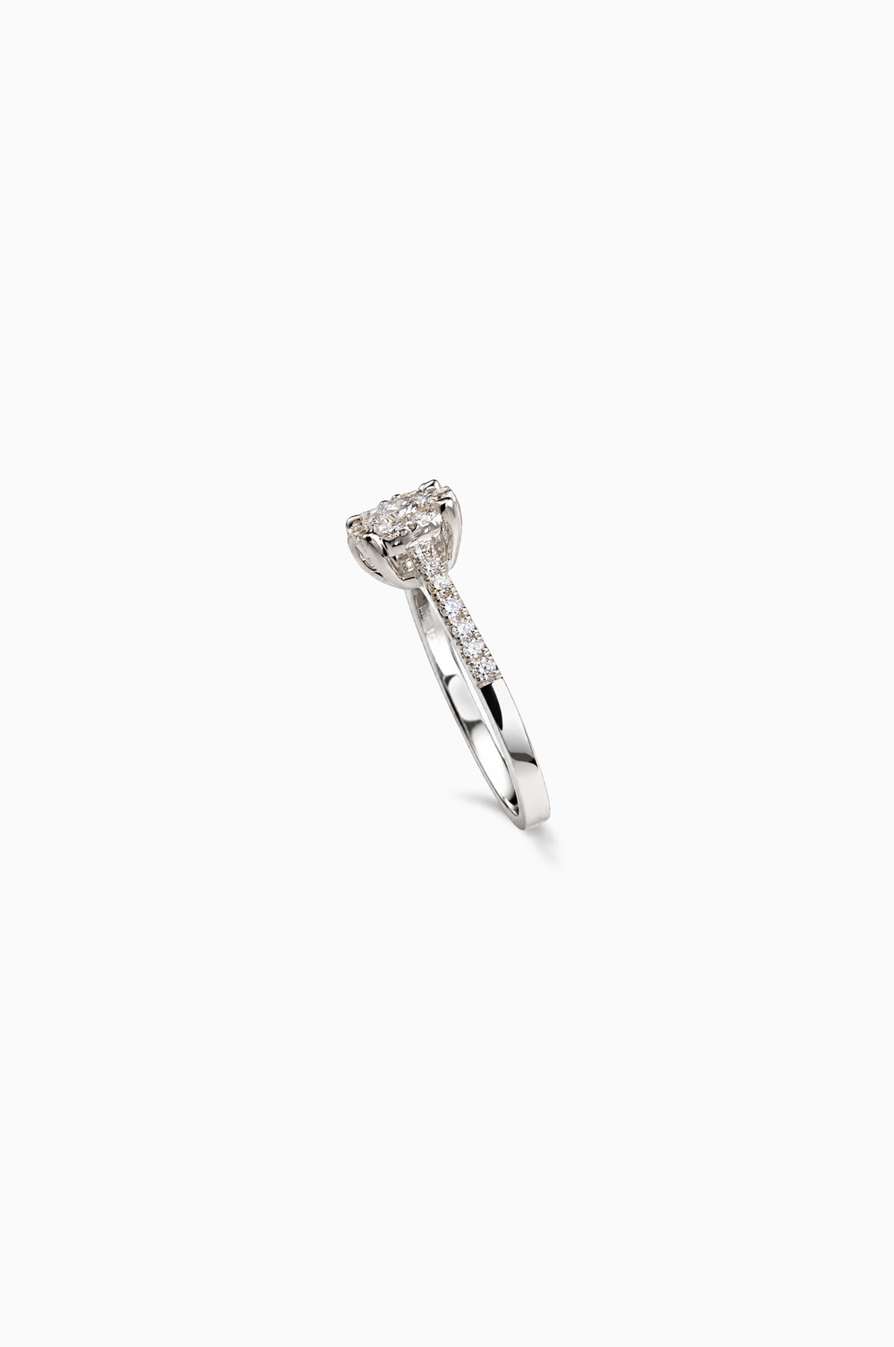 White Gold Engagement Ring with Diamonds