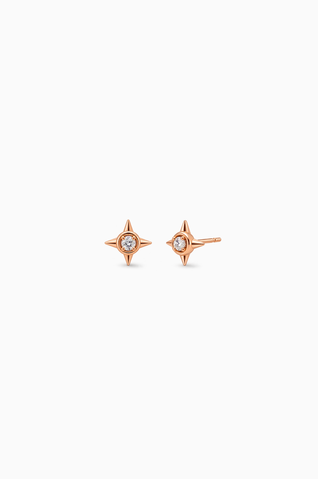 Brincos Peak Palace XXS e XS em ouro rosa com diamantes