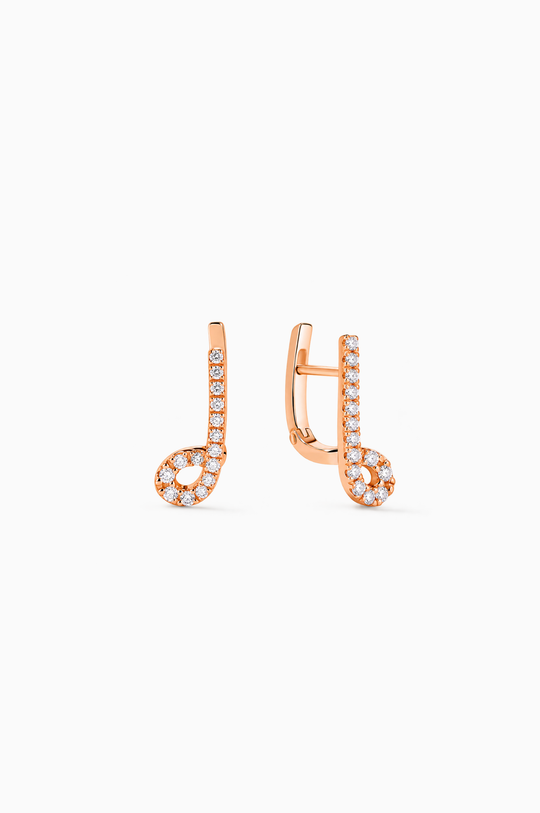 Pink Gold Maison Rose Earrings with Diamonds
