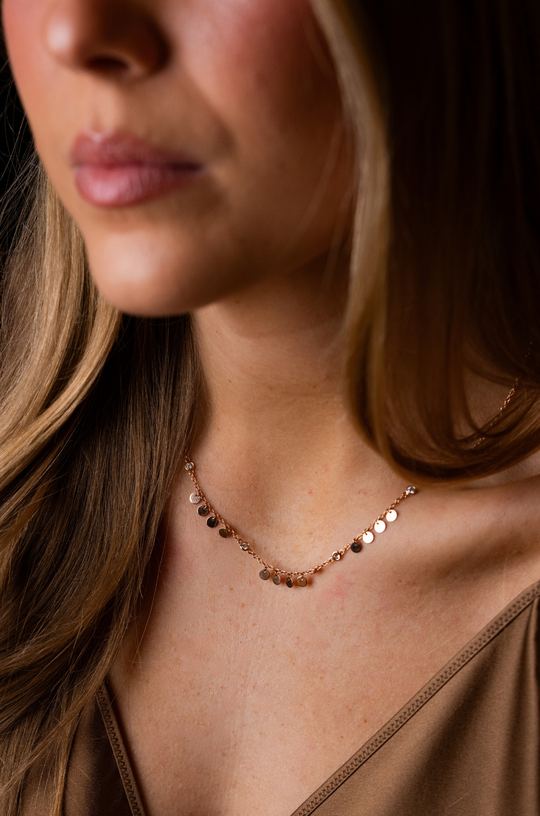 Millenuci Pink Gold Necklace with Diamonds