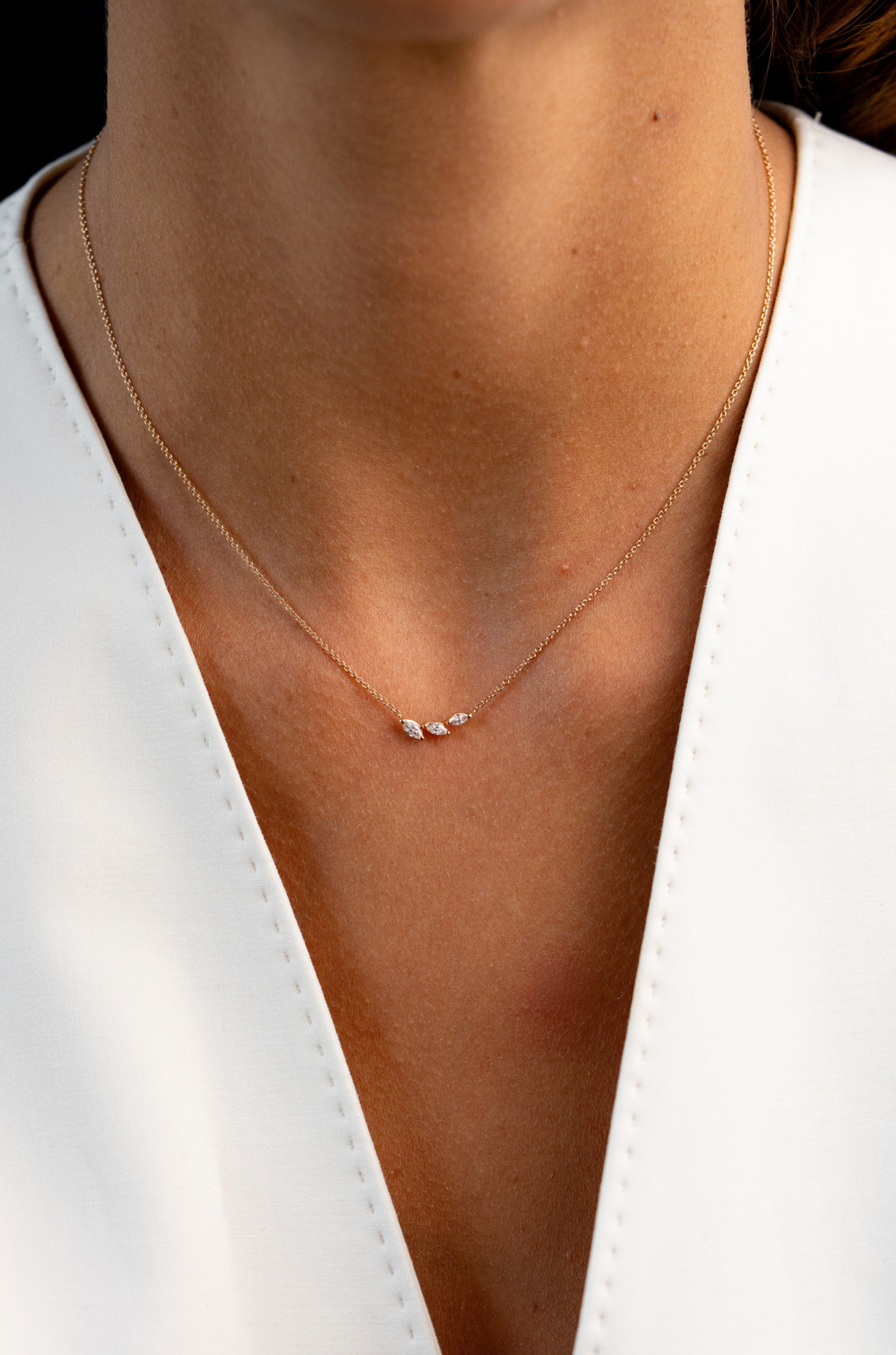 Colar Coração em ouro rosa com diamantes