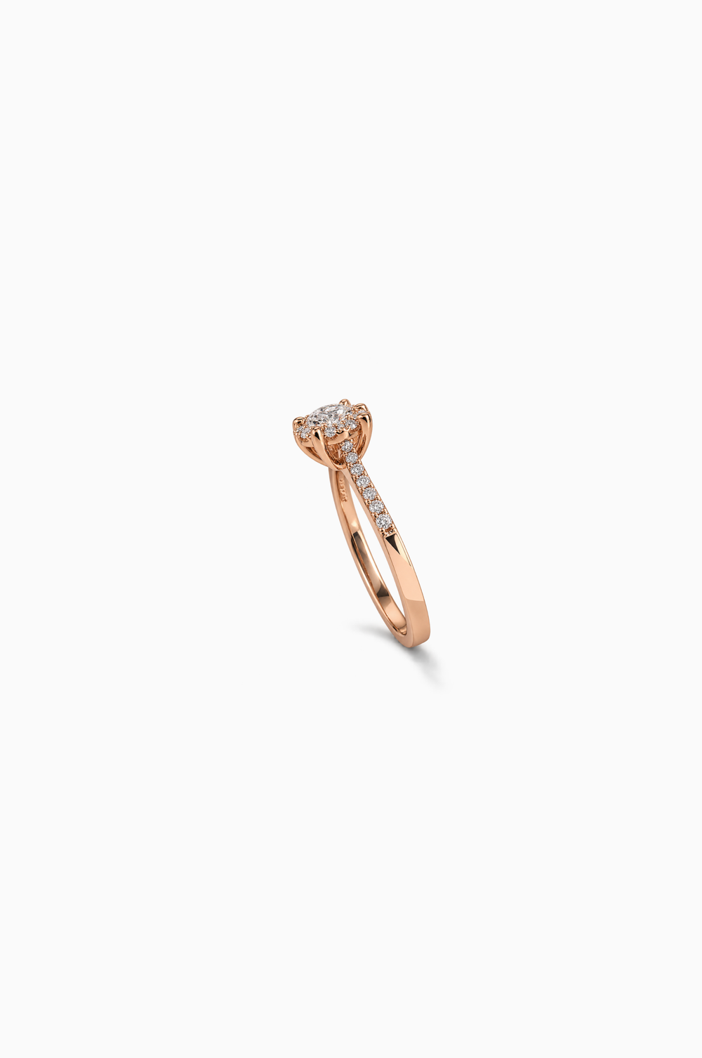 Pink Gold Engagement Ring with Diamonds