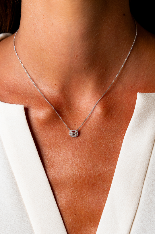Cross White Gold Necklace with Diamonds