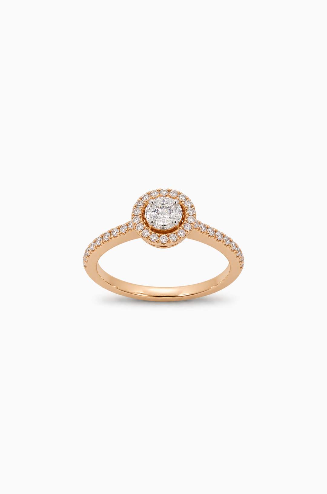 Anel de noivado em Ouro Rosa com Diamantes