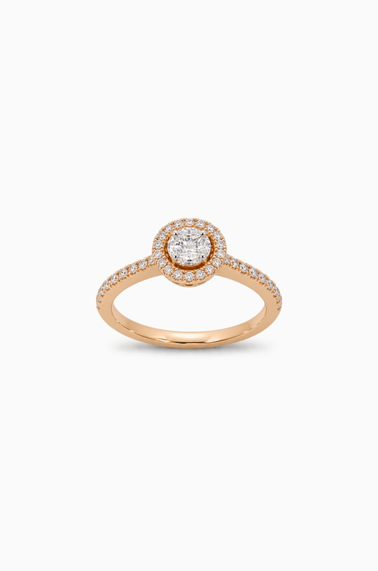 Anel de noivado em Ouro Rosa com Diamantes