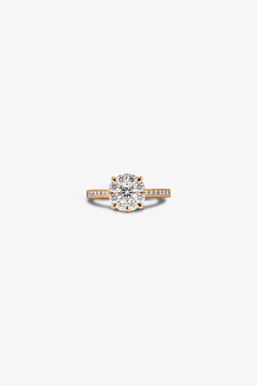Pink Gold Engagement Ring with Diamonds