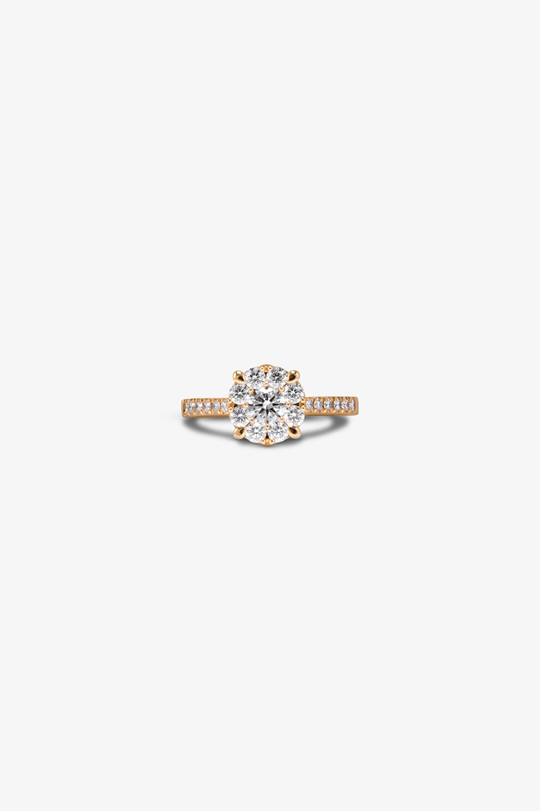 Pink Gold Engagement Ring with Diamonds