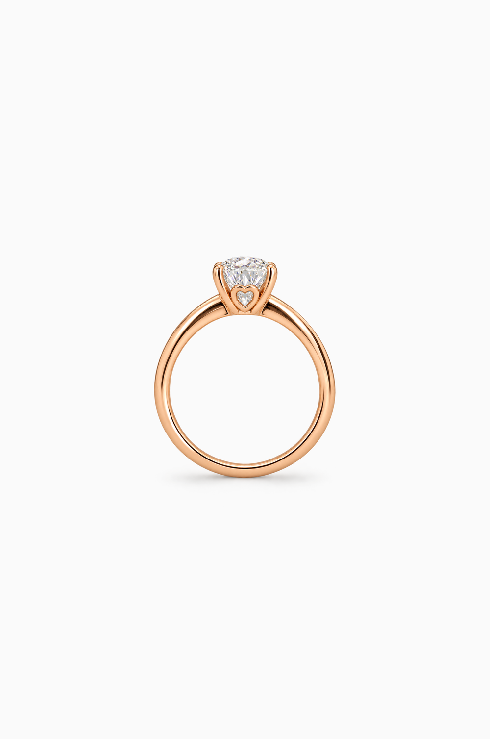 Anel de Noivado em Ouro Rosa com Diamante Oval