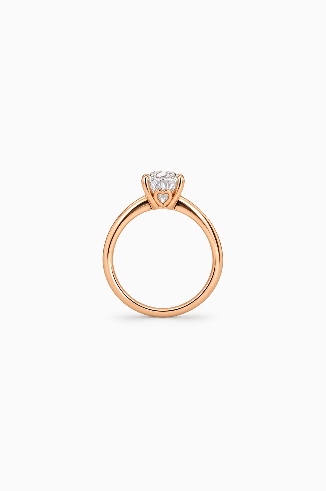 Anel de Noivado em Ouro Rosa com Diamante Oval