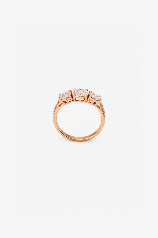 Pink Gold and Diamonds Engagement Ring