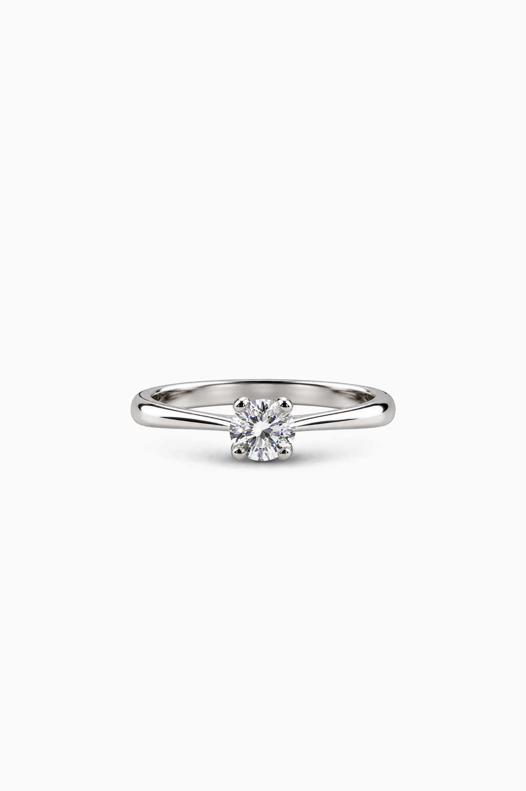 Anel de noivado solitário com diamante