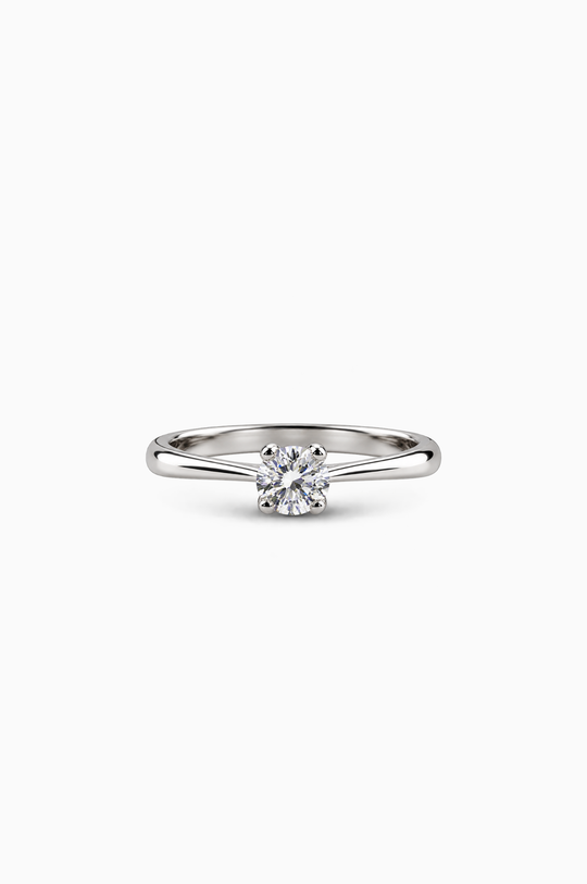 Anel de noivado solitário com diamante