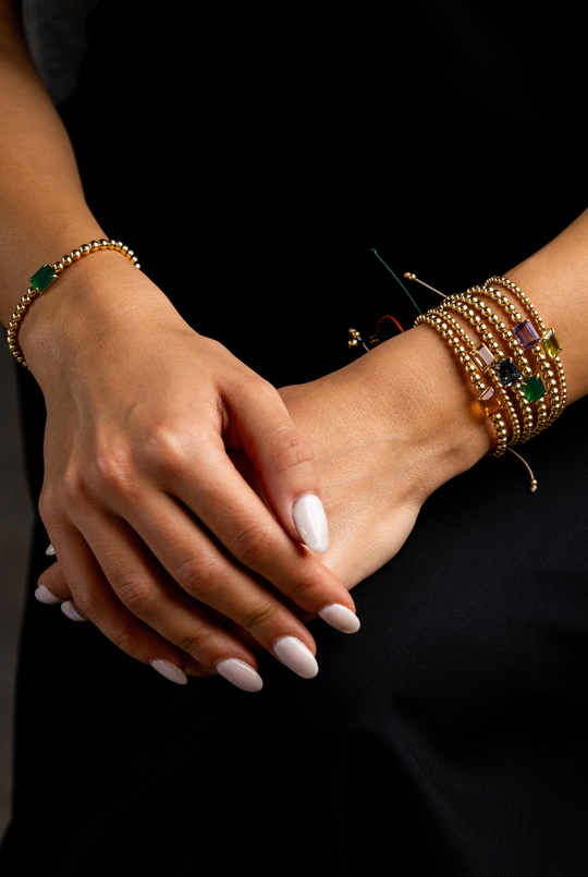 Pulseira em ouro amarelo com ónix 