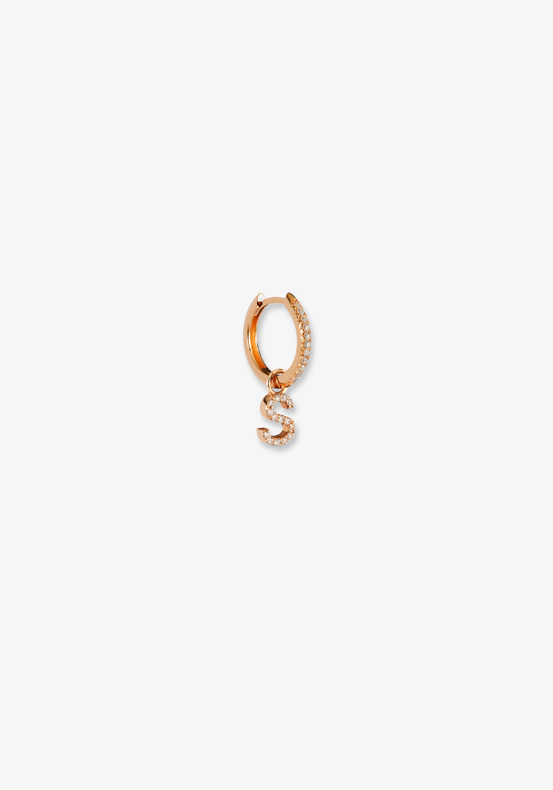 Letter Gold Earrings with Diamonds