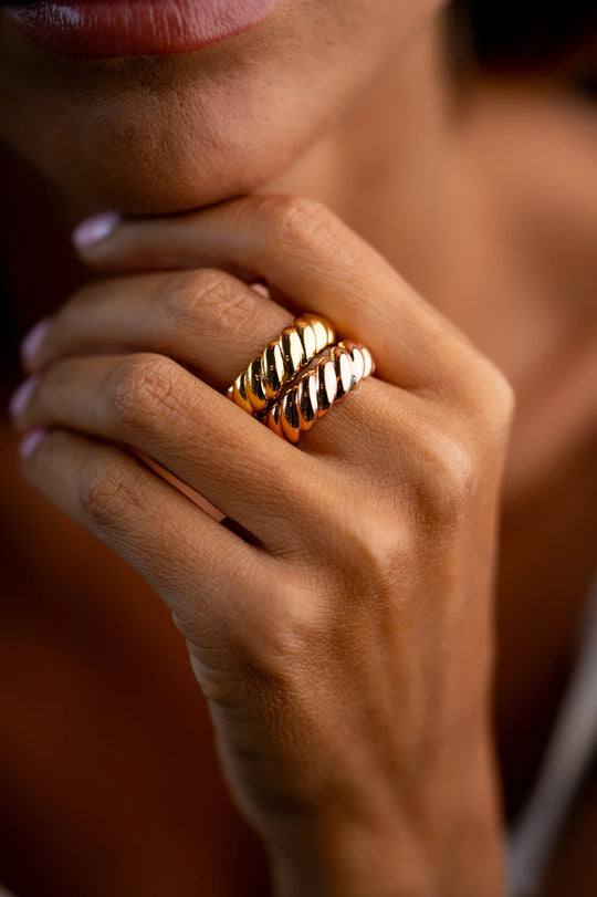 Braided Pink Gold Ring