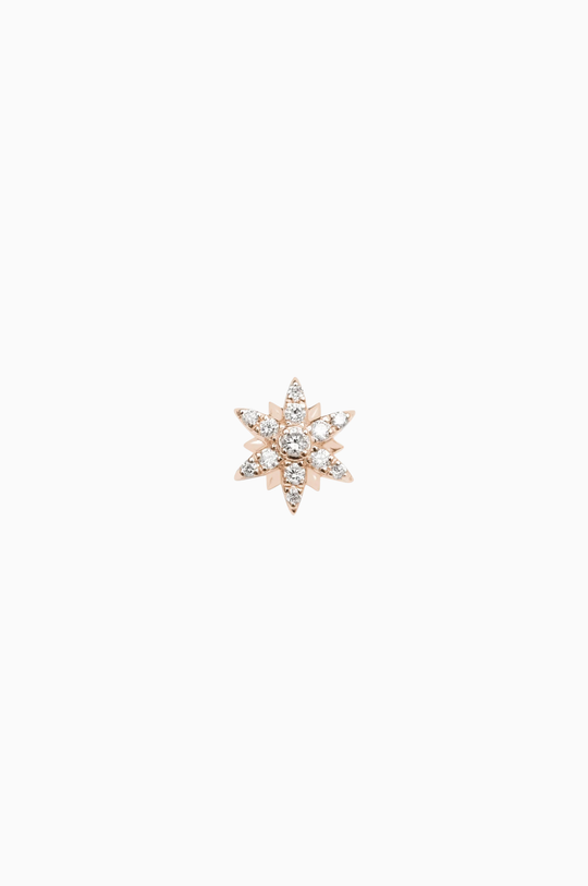 Piercing de Sol em Ouro Rosa com Diamantes