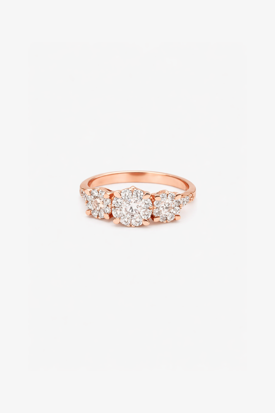 Pink Gold and Diamonds Engagement Ring