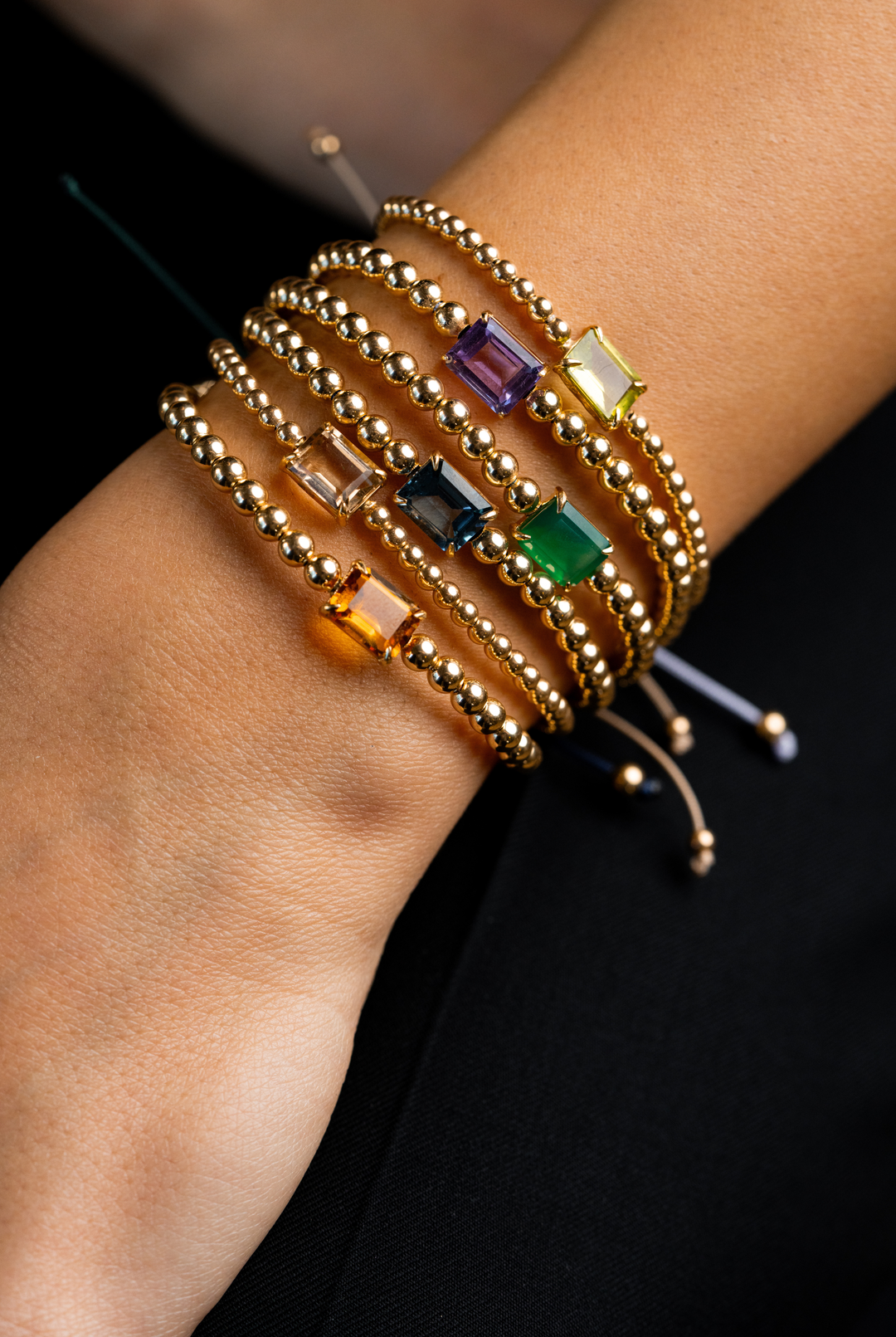 Pulseira em ouro amarelo com citrino 