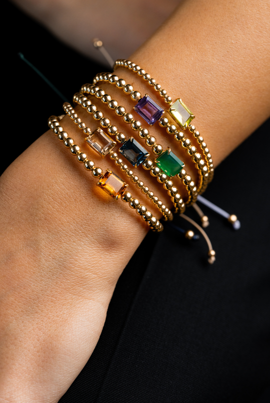 Pulseira em ouro amarelo com citrino 