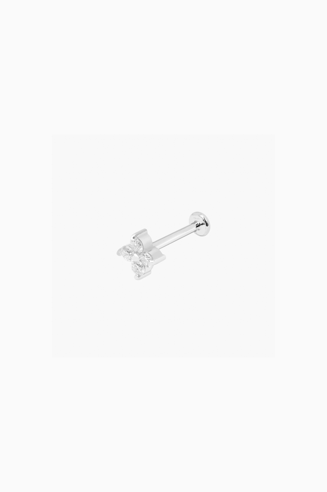 White Gold Clover Piercing with Diamonds