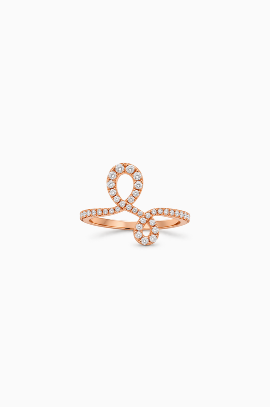 Anel Maison Rose em ouro rosa com diamantes
