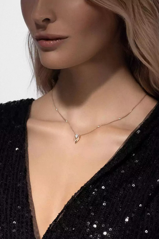 Colar Fiery 0.25ct em ouro rosa