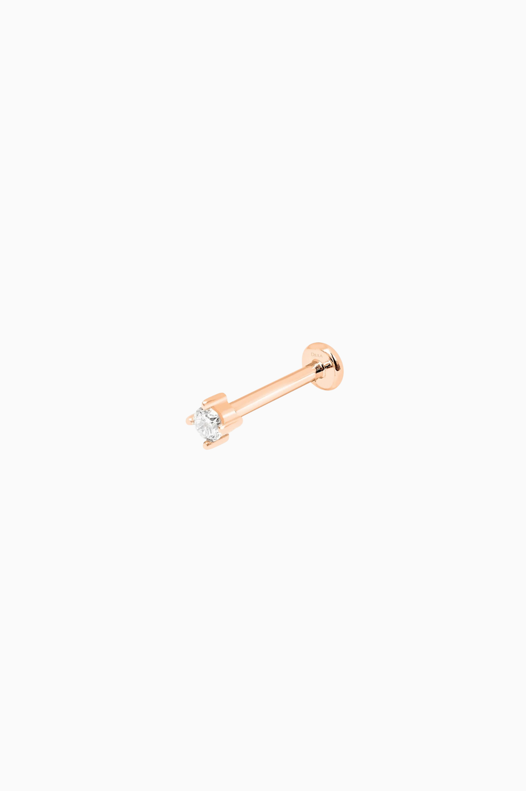 Pink Gold Solitaire Piercing with Diamonds