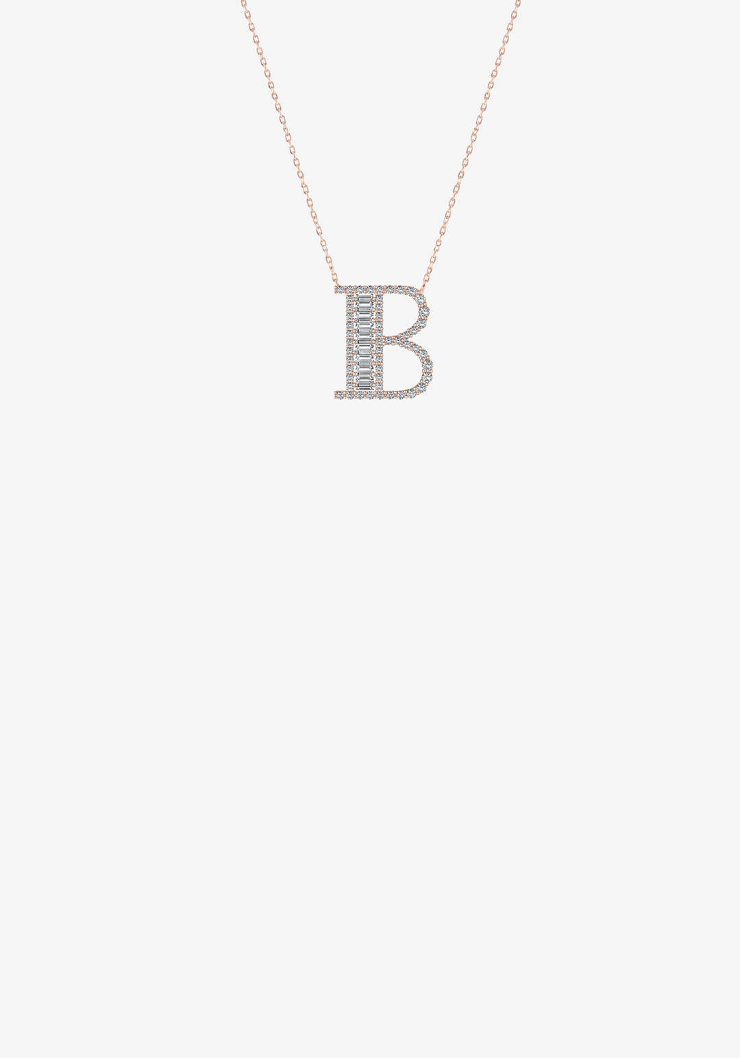 Colar letra em ouro e diamantes