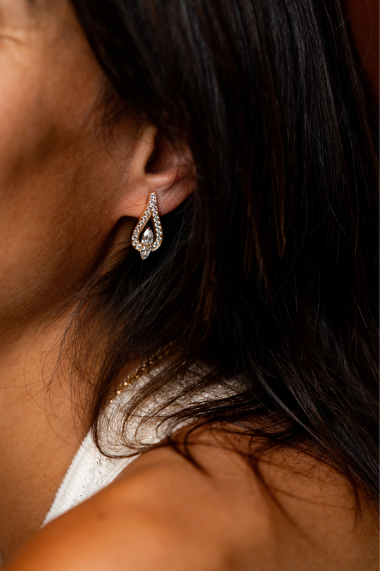 Pink Gold Earrings with Diamonds