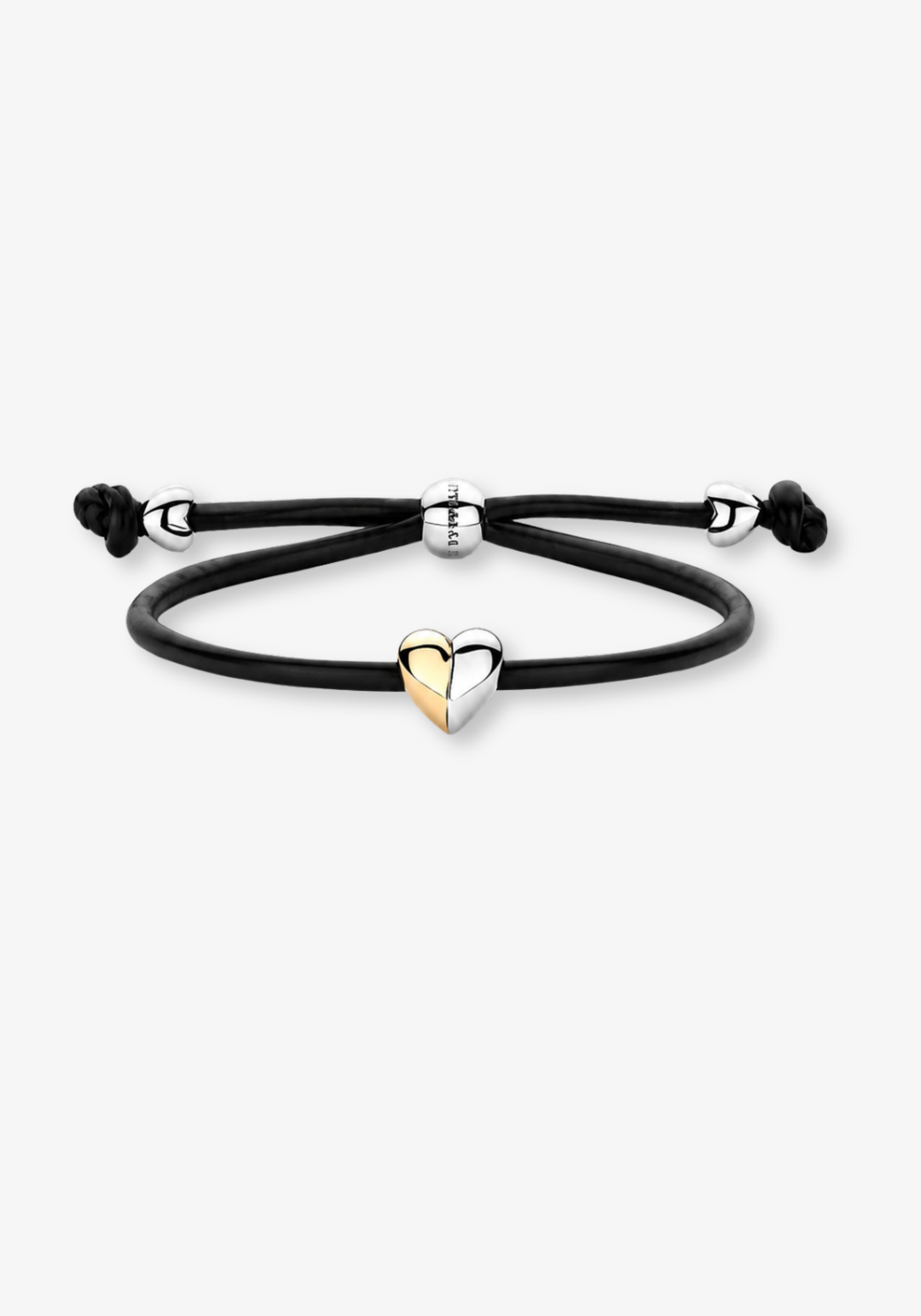 Leather Bracelet with Gold Heart