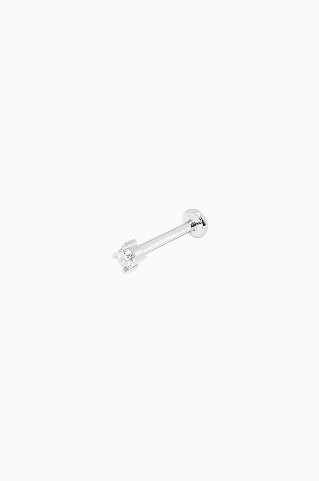 Piercing Solitário em Ouro Branco com Diamantes