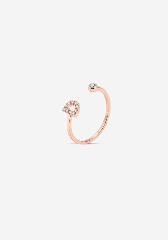 Letter D Gold Ring