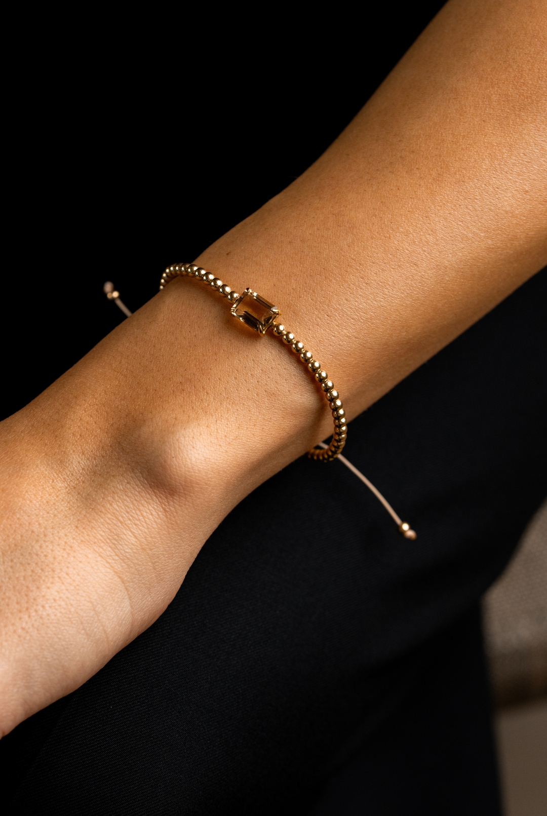 Pulseira em ouro amarelo com citrino 