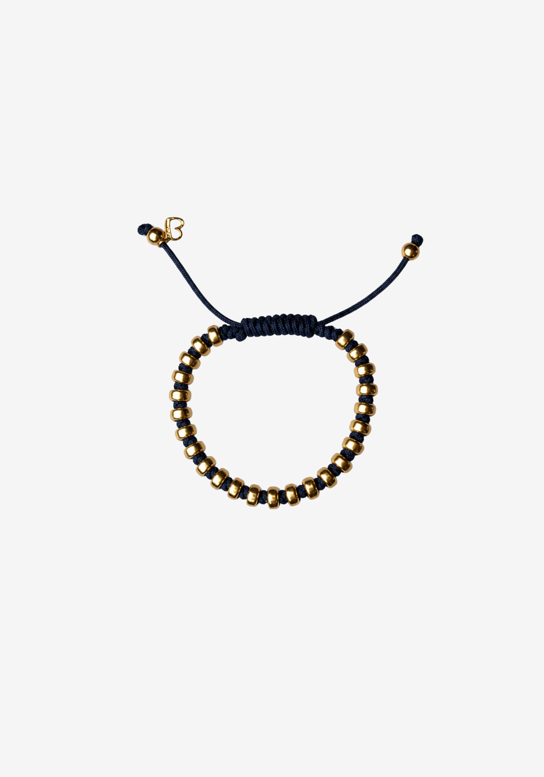 S Silver Dots Bracelet with Blue Cotton