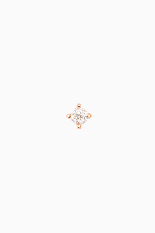 Pink Gold Solitaire Piercing with Diamonds