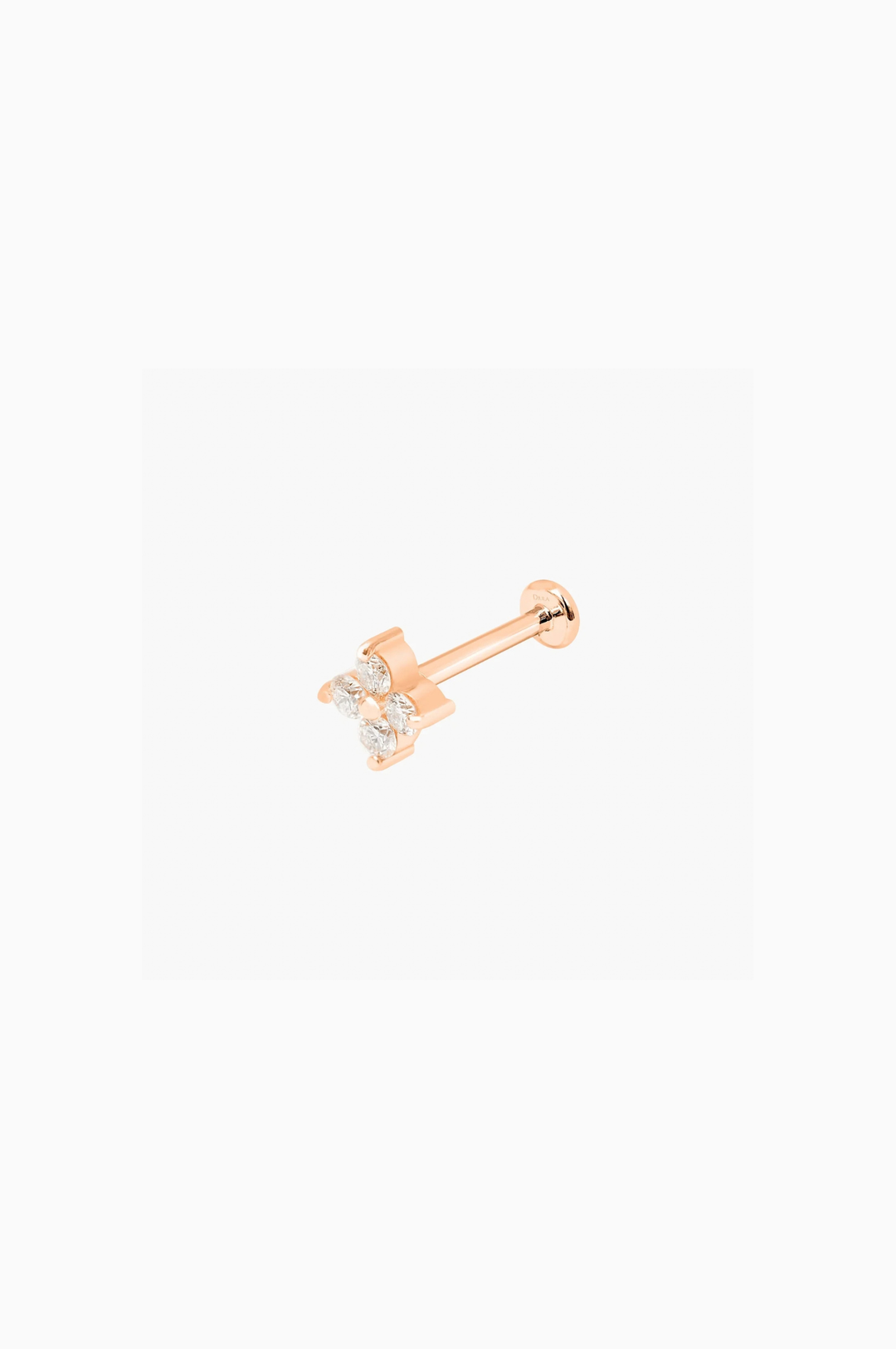 Pink Gold Clover Piercing with Diamonds