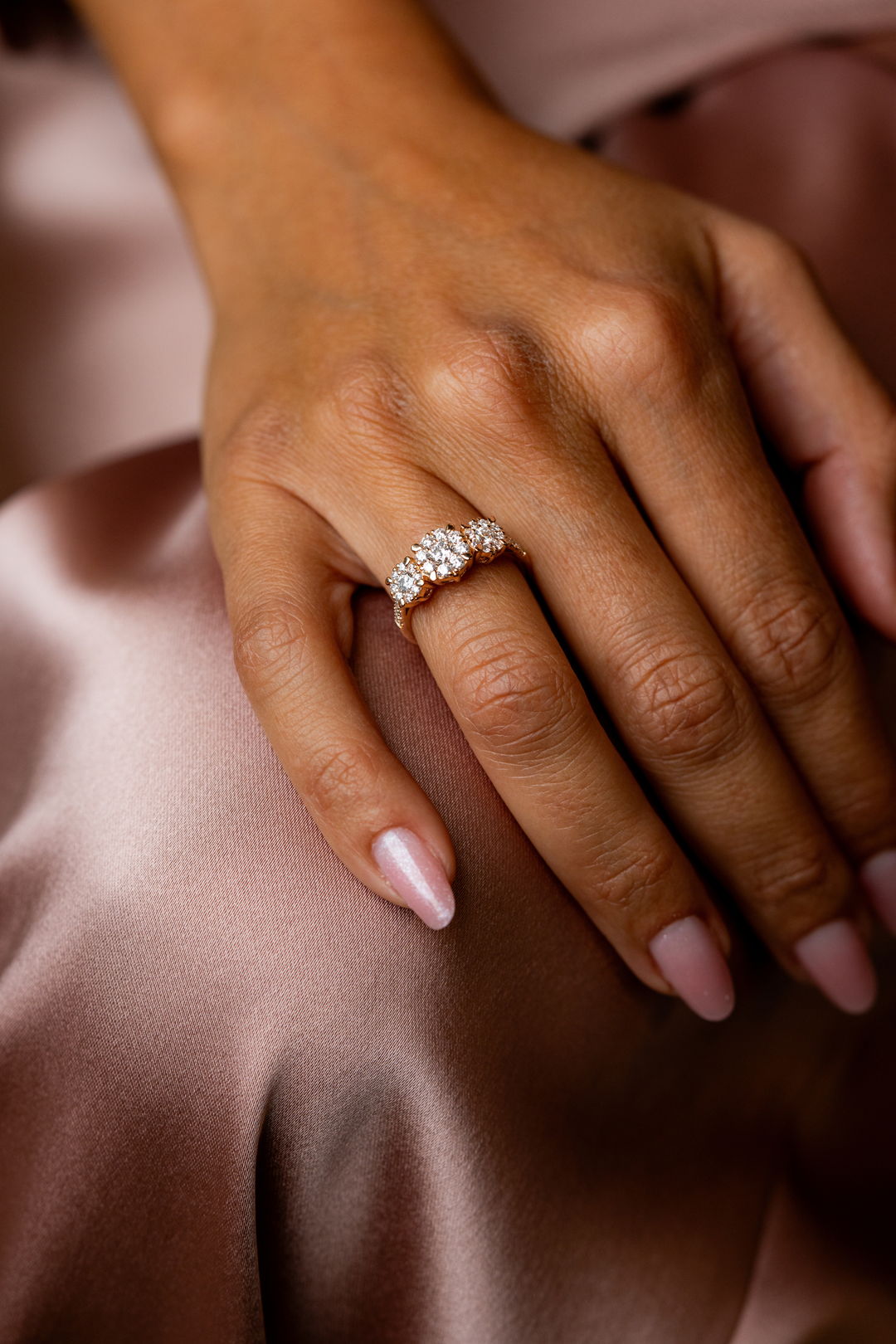 Pink Gold and Diamonds Engagement Ring