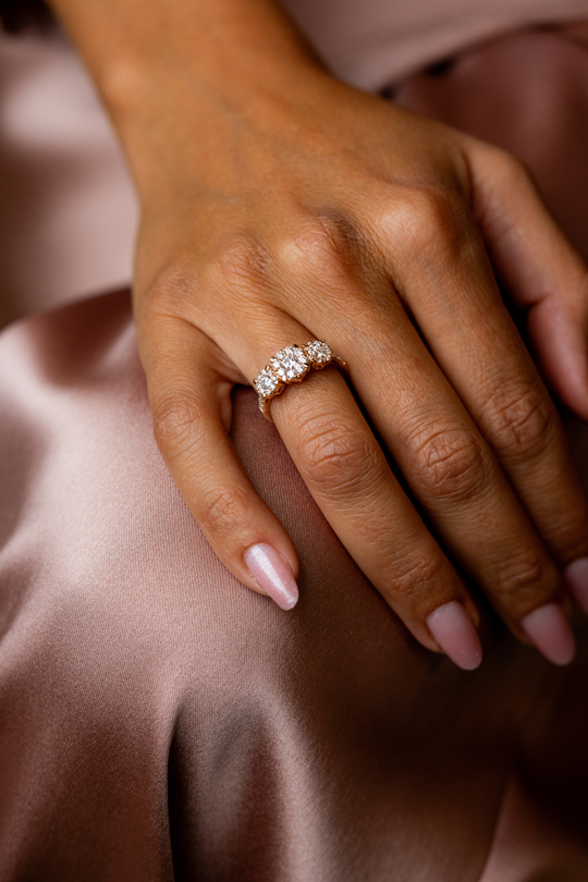 Pink Gold and Diamonds Engagement Ring