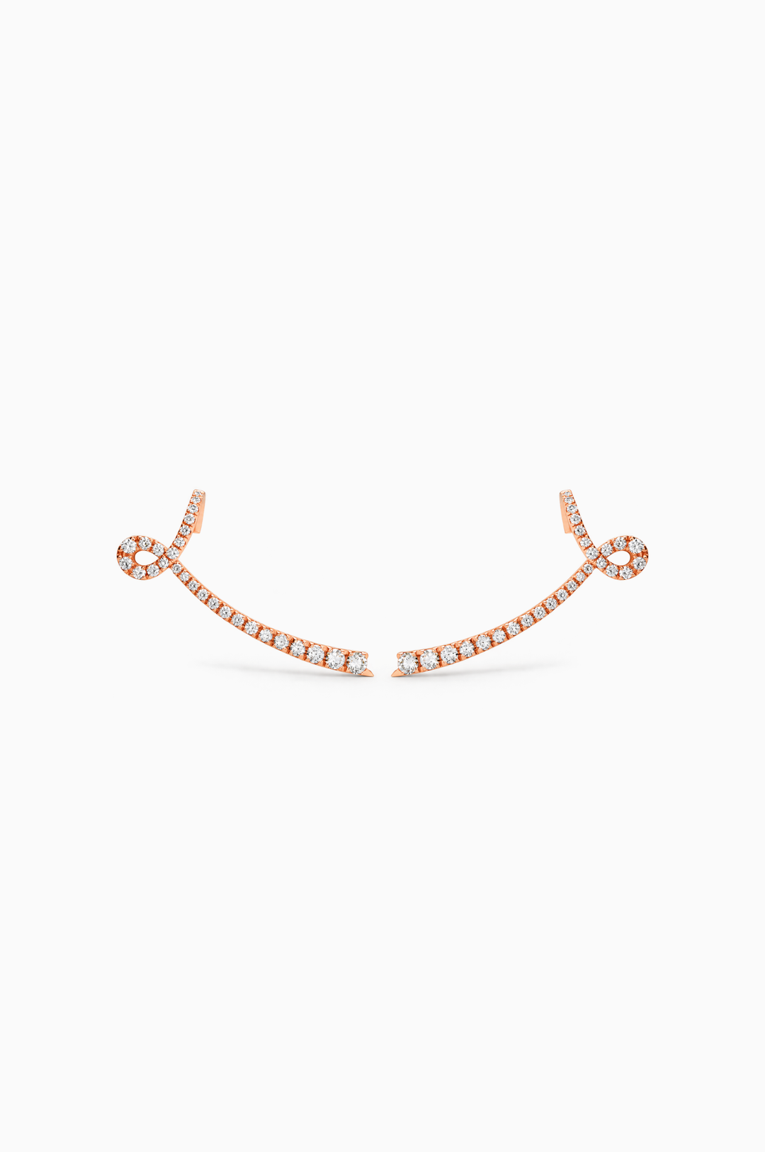 Brincos Maison Rose em ouro rosa com diamantes
