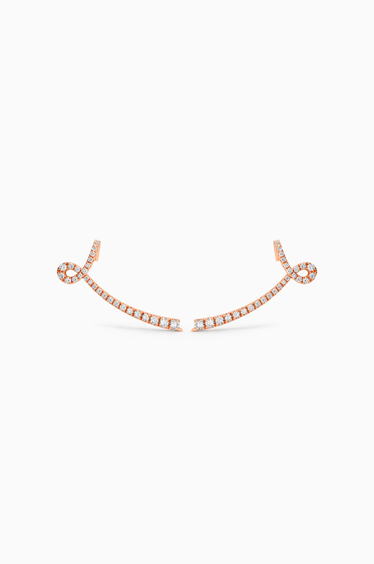 Brincos Maison Rose em ouro rosa com diamantes